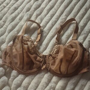 Elomi Sheer Lace Underwire Bra in Tan